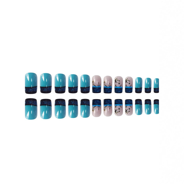 Dekoratives Glitzerstern-akzentuiertes Press-On-Nagelset Karnz