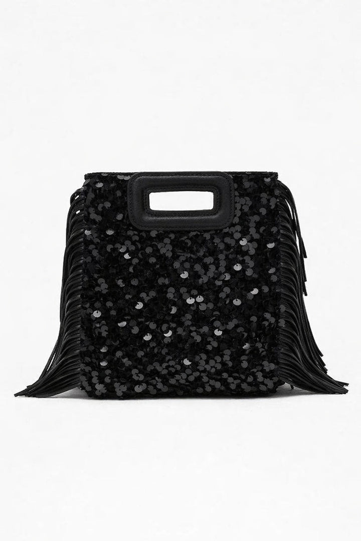 Fransierter Pailletten Clutch