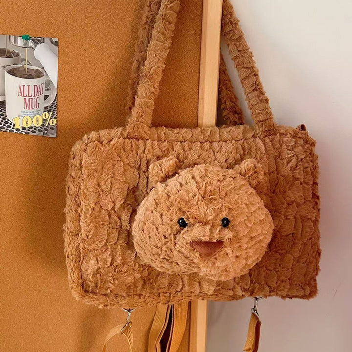 Süßes tierisches Plüsch-Shopper-Tasche