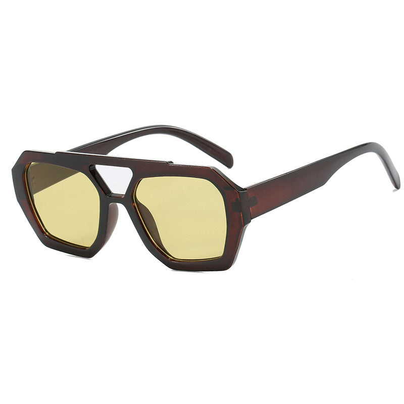 Damen geometrische Sonnenbrille aus robustem Kunststoff mit polarisierten Gläsern Karnz
