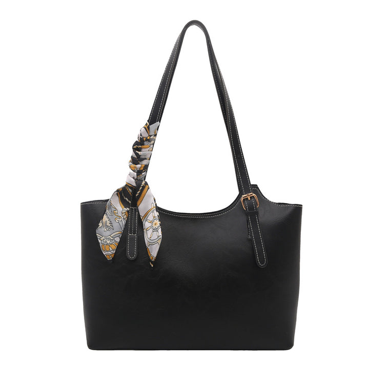 Elegante Faux-Leder Tote Handtasche mit Schal-Detail