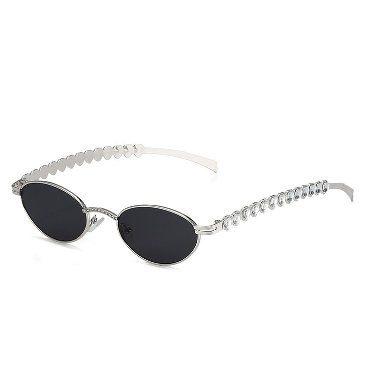 Elegante mit Strass veredelte Katzenaugenbrille Karnz