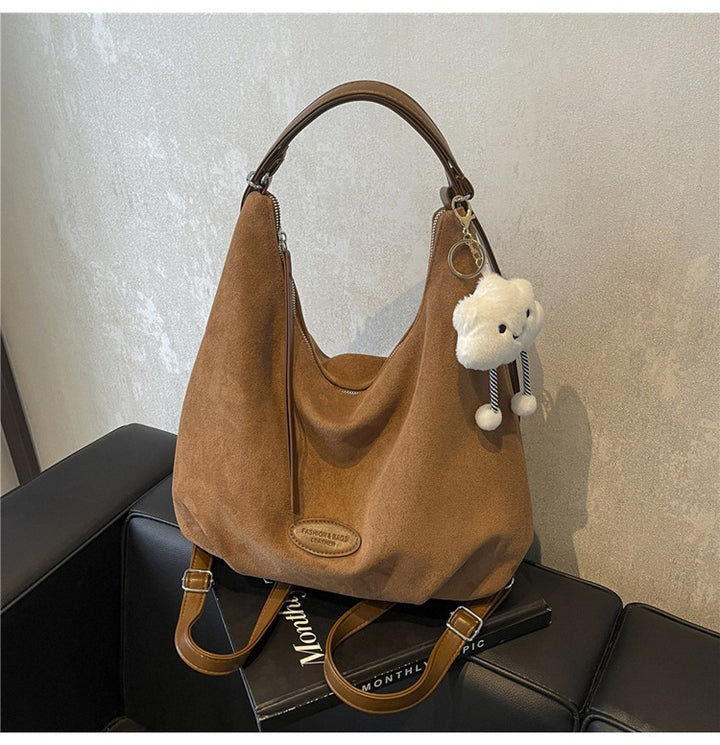 Weiches Wildleder Schlapp Schultertasche