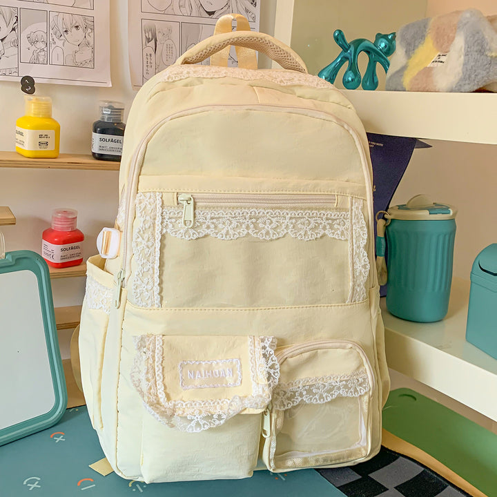 Süßer Rucksack mit Spitzendetails