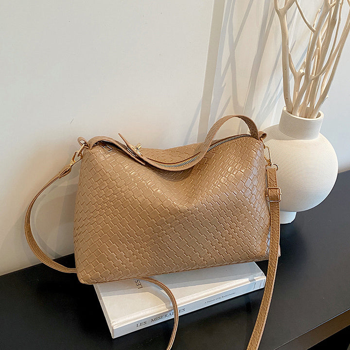 Gewebte Leder-Schultertasche