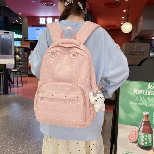 Polka-Dots-Muster-Rucksack mit Zubehör Karnz