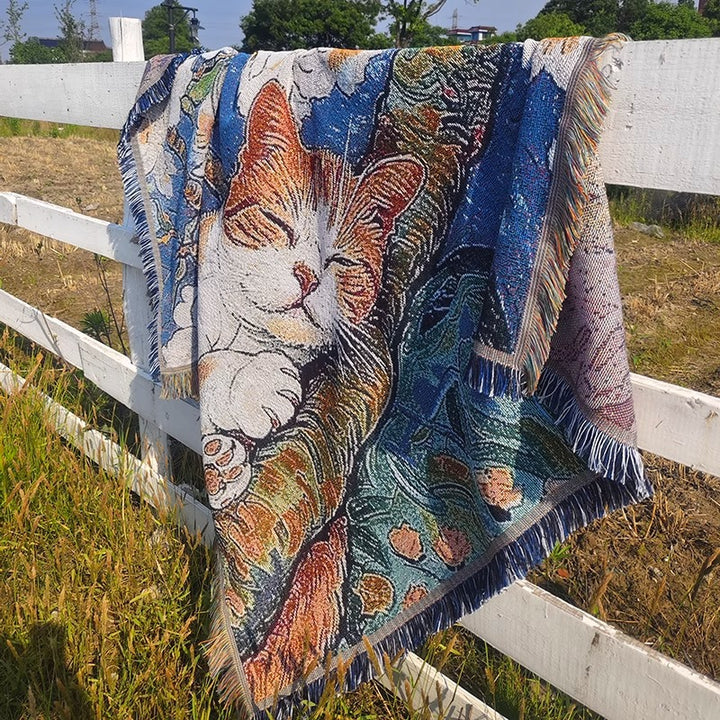 Künstlerische katzenmotivierte Wandteppich-Decke
