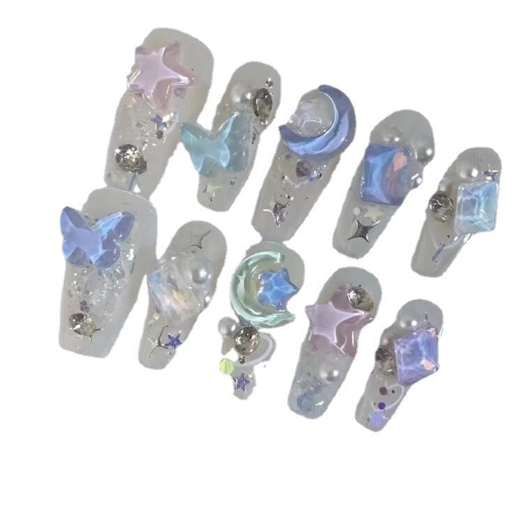 Künstlerisches 3D Schmetterlings Druck-Nagel-Set Karnz