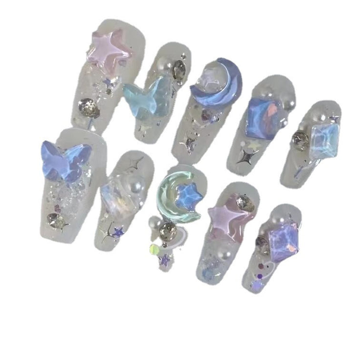 Künstlerisches 3D Schmetterlings Druck-Nagel-Set Karnz