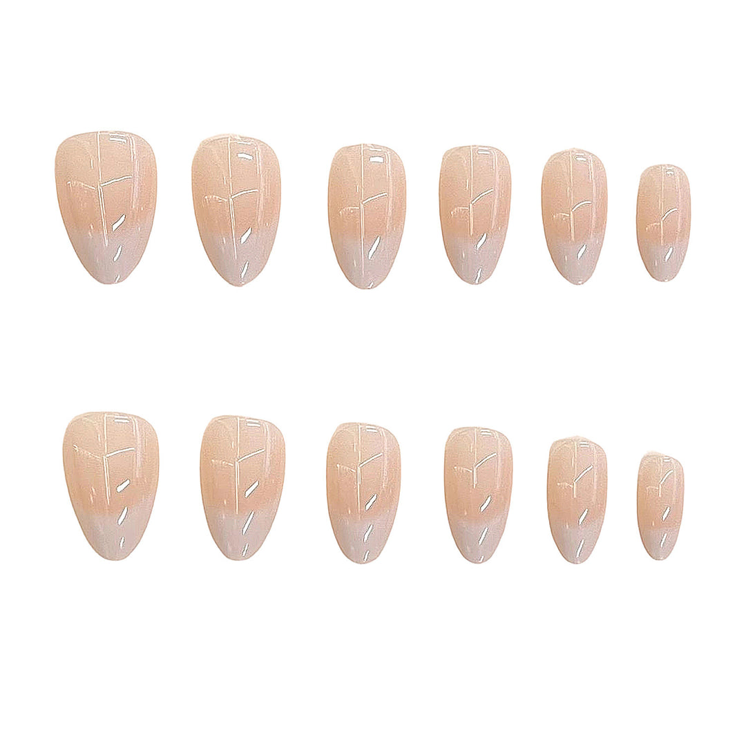 Naturset Französischer Tipp Press-On Nagelset Karnz