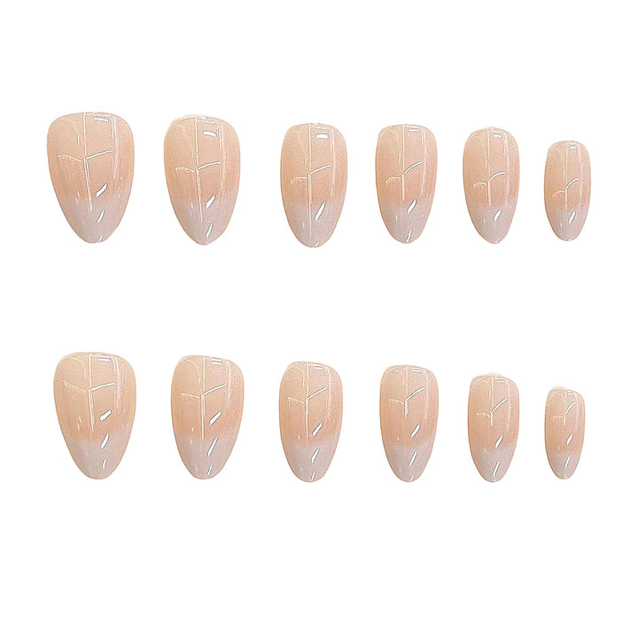 Naturset Französischer Tipp Press-On Nagelset Karnz