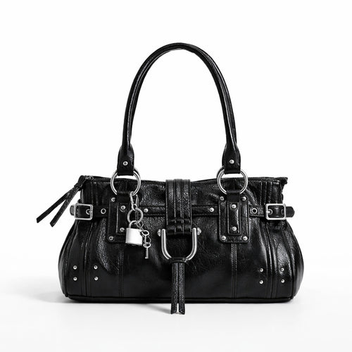 Elegante strukturierte Lederhandtasche