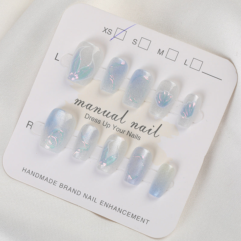 Handgefertigtes Dekoratives Press-On Nagelset Karnz