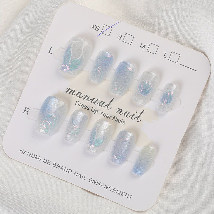Handgefertigtes Dekoratives Press-On Nagelset Karnz
