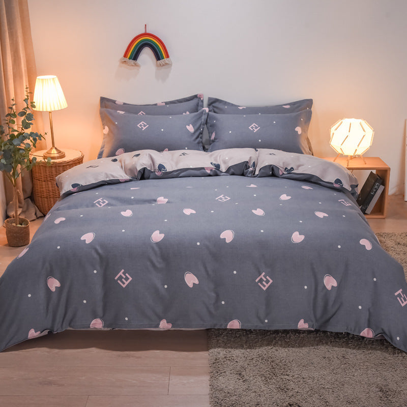Verspieltes Blumenmuster Bettwäsche Set