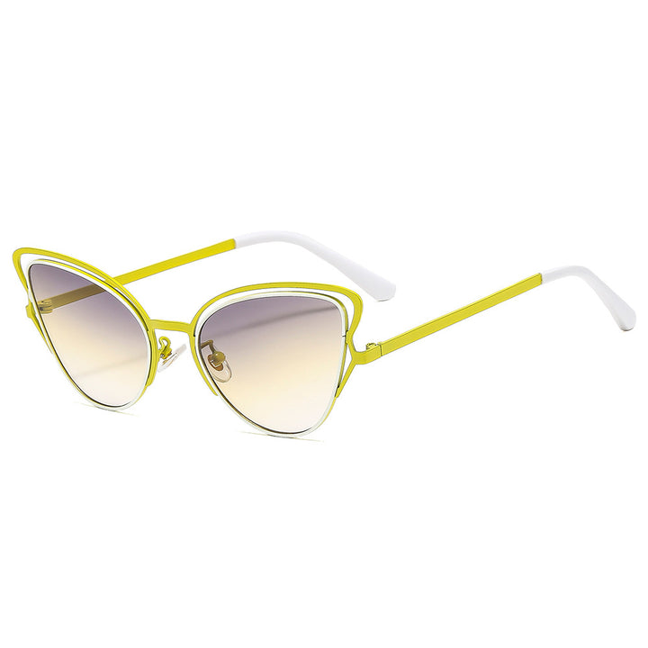 Damen Cat-Eye Sonnenbrille mit luxuriösem Metallrahmen und hochwertigen Verlaufsgläsern Karnz