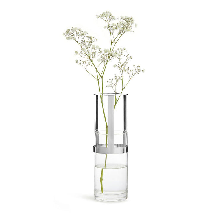 Eleganter Glas- und Goldkerzenhalter