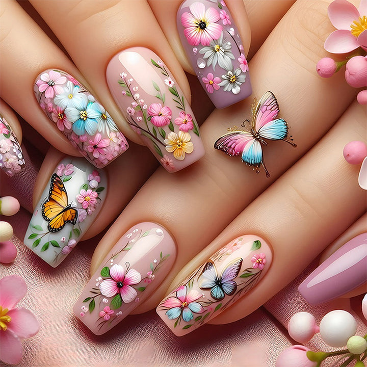 Floral Art Press-On Nägel Set Karnz