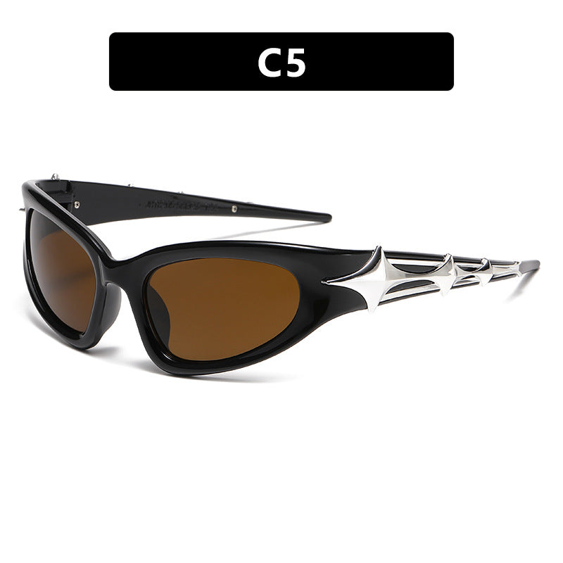 Damen futuristische Sonnenbrille mit einzigartigem Sternedesign Karnz
