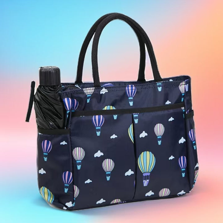 Multi-Pocket Candy Print Tote Bag Karnz