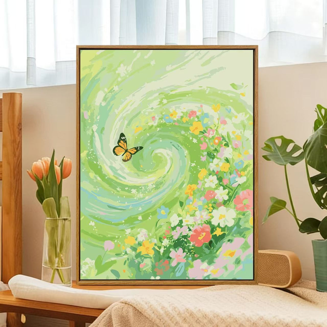 Floral Whirlwind Leinwandkunst Karnz