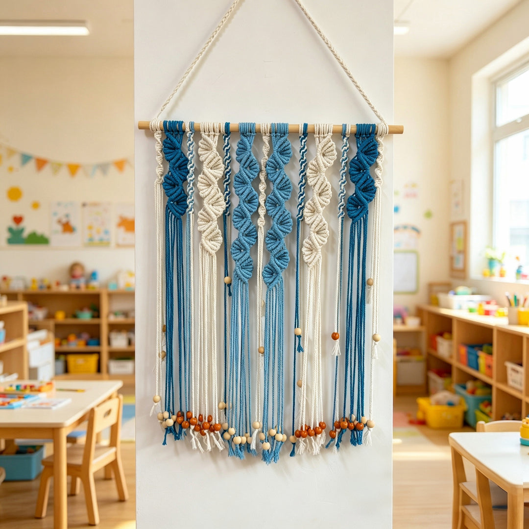 Floral Macrame Wandbehang Karnz