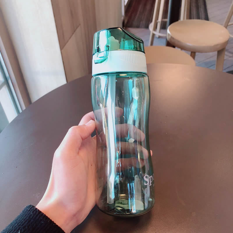 Damen Ergonomische Sporttrinkflasche mit integrierter Trinkhalmfunktion Karnz