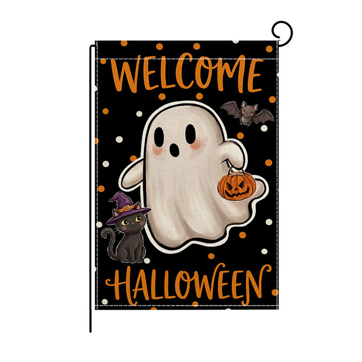 Halloween Willkommen Dekorative Gartenflagge