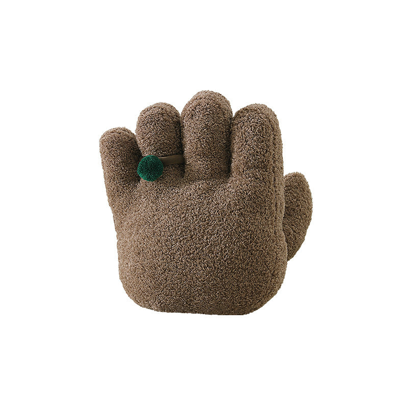 Kuscheliges handförmiges Plüschkissen mit Pompon‑Ring