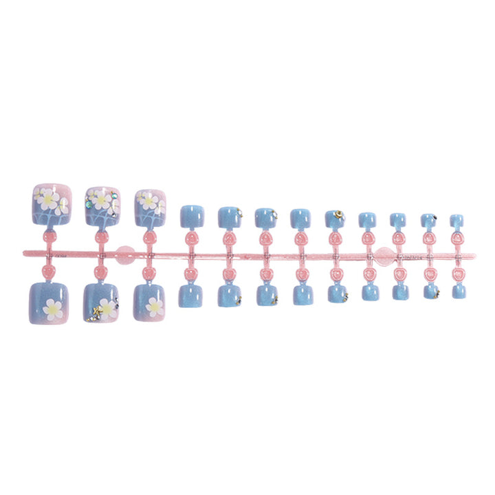 Blumenverzierte Press-On Nagel-Kit Karnz