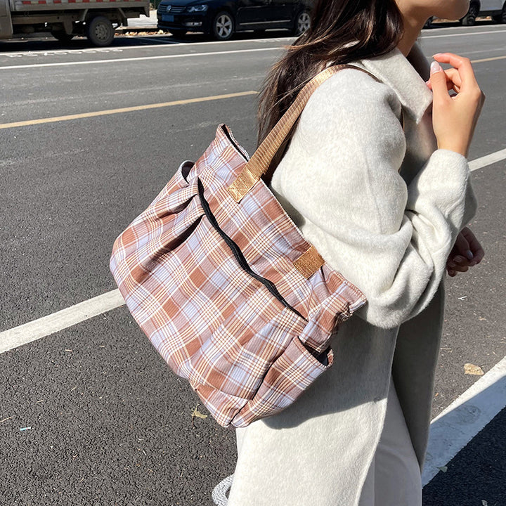 WoSpacious Plaid Utility Tote Bag Karnz