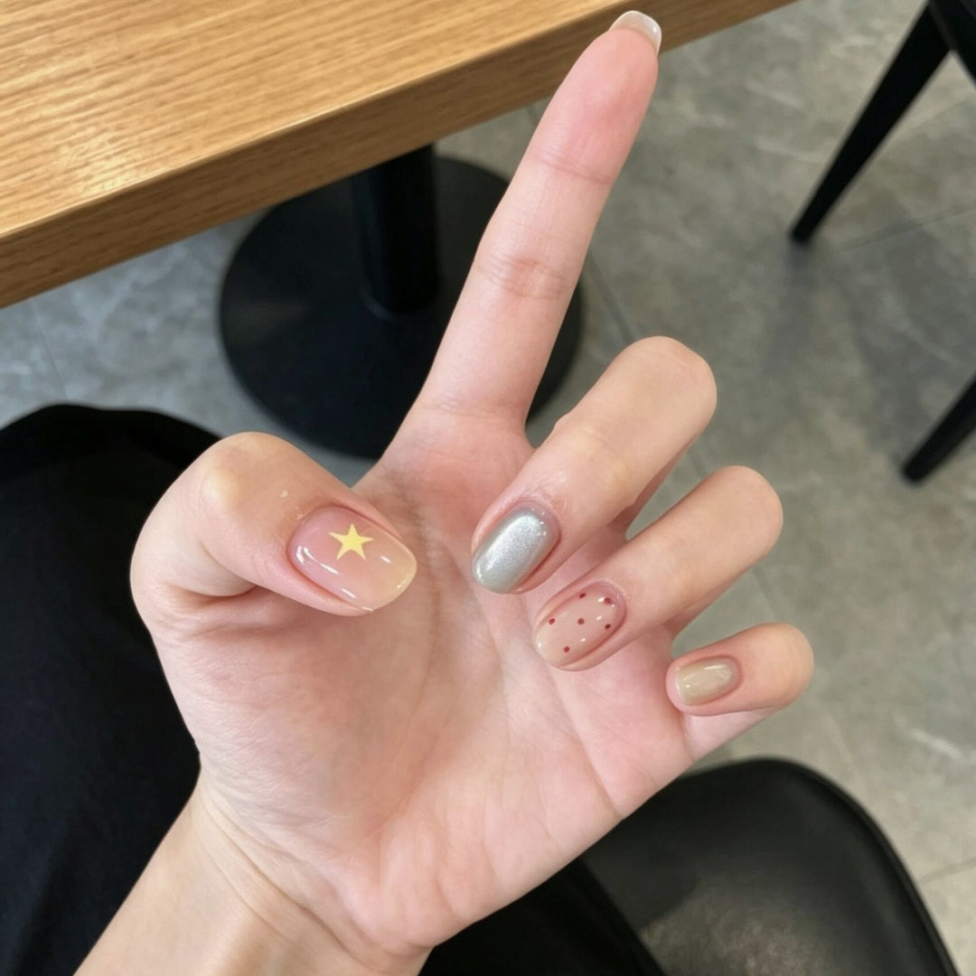 Künstlerisches Mischdesign Press-On Nagelset Karnz