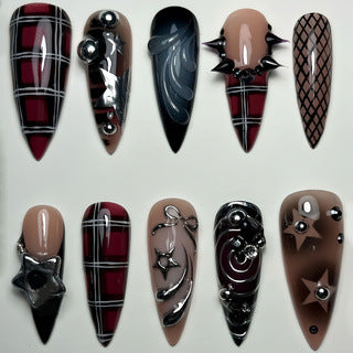 Gothic Themen Press-On Nagelkunst Karnz