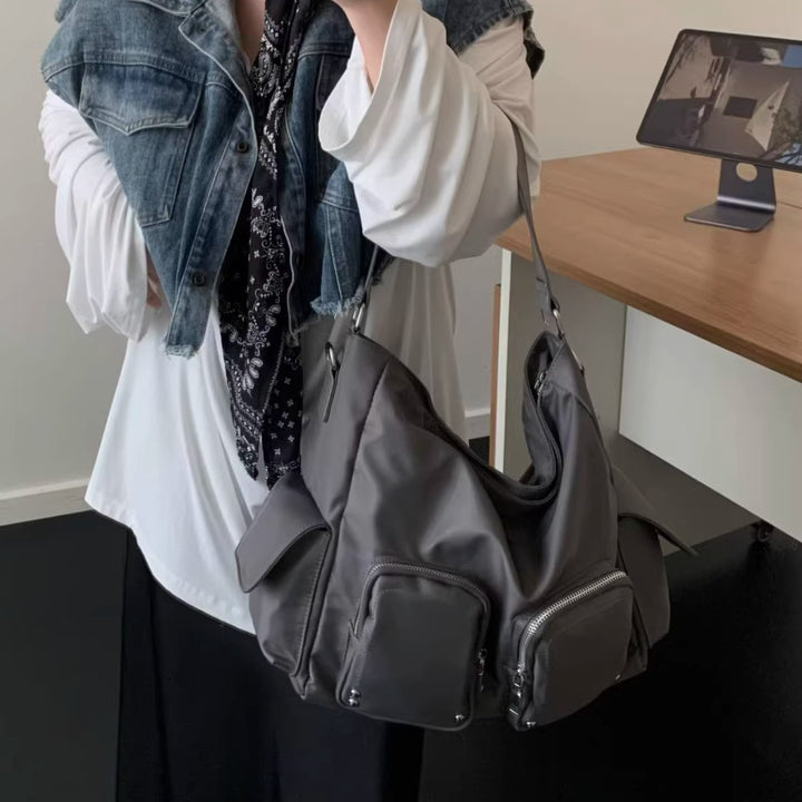 Multi-Pocket Utility Schultertasche