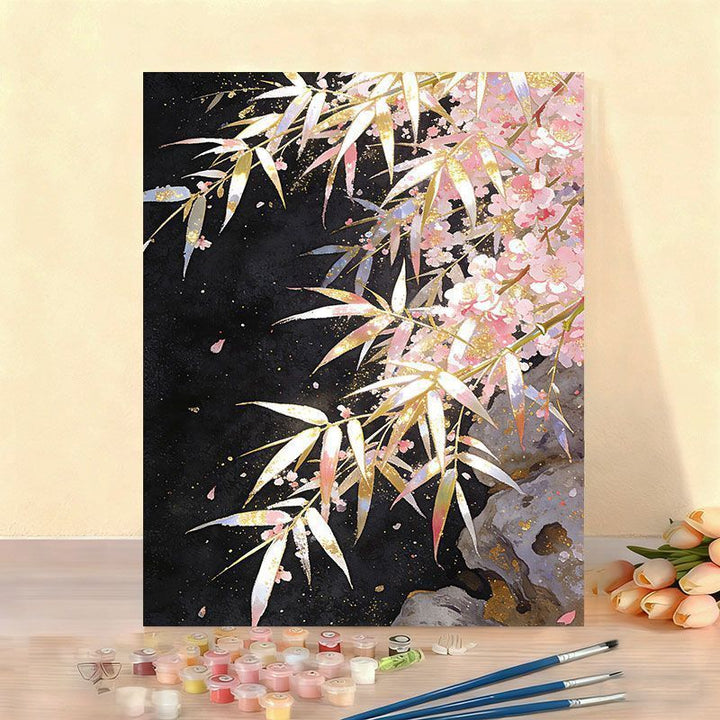 Elegantes Blumenaquarell-malen nach Zahlen Leinwand Kunstset Karnz