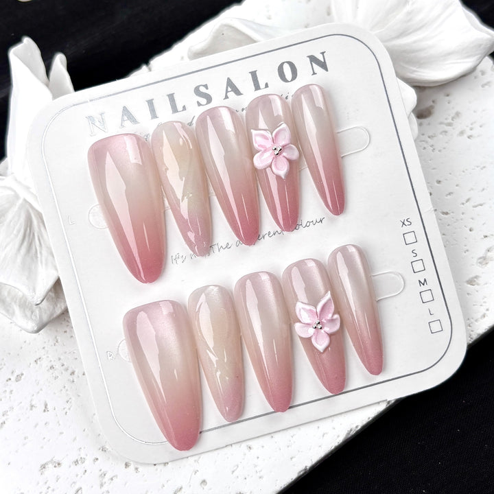 Elegantes Ombre Floral Press-On Nagelset