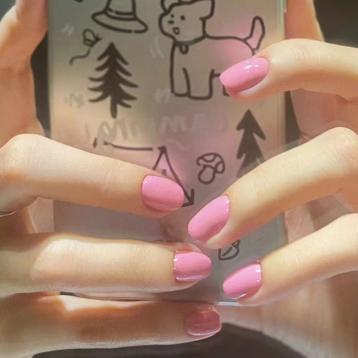 Glänzendes Pink Press-On Nagelset