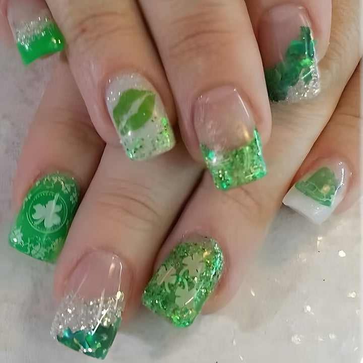 Festive Glittery Nail Art Press-On Set Karnz