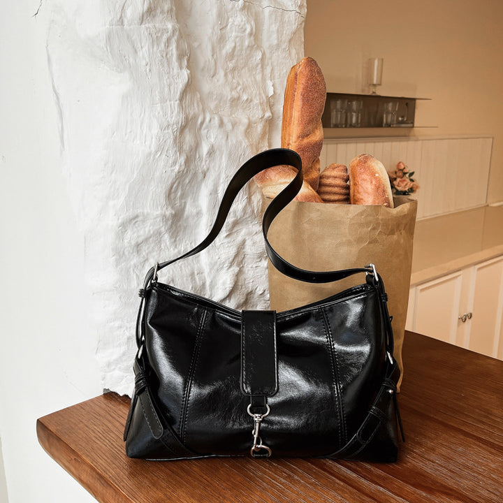 Lässige Leder Schultertasche