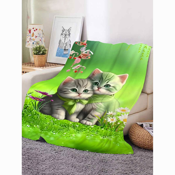Niedliches Katzen-Themen Weiches Plüsch-Wurfdecke