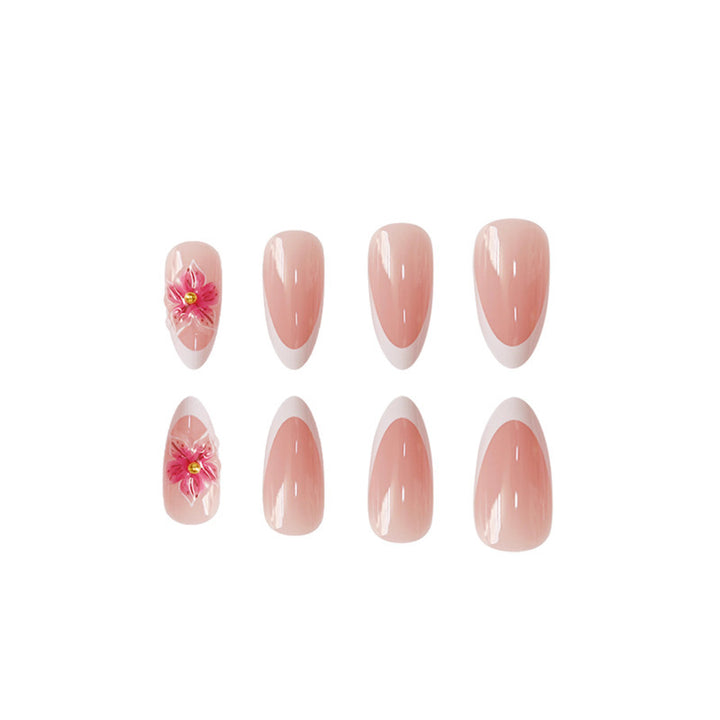 Elegante Blumendesign Presse-On-Nagelverlängerungen Karnz