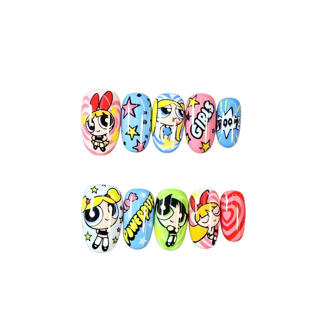 Cartoon-Charakter Press-On Nagelkunst Set Karnz