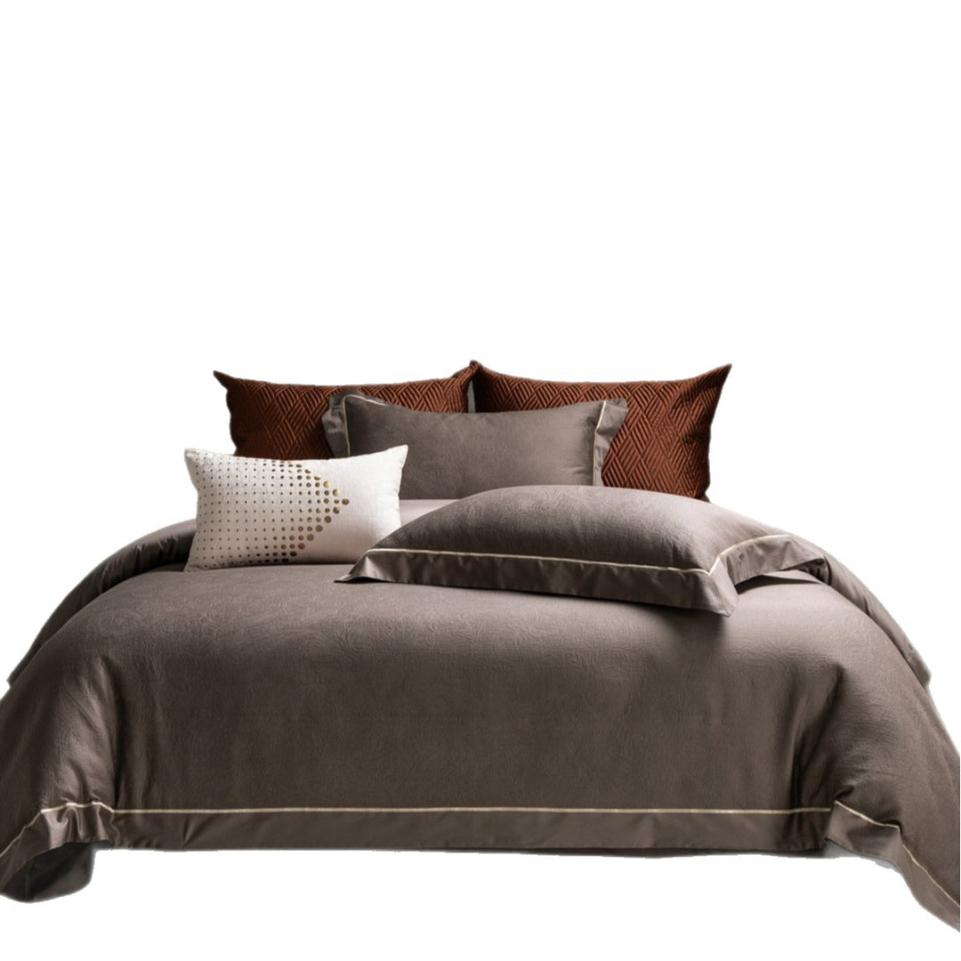 Luxus Jacquard Baumwollsatin Bettbezug Set mit Satinrand und Kissenbezügen