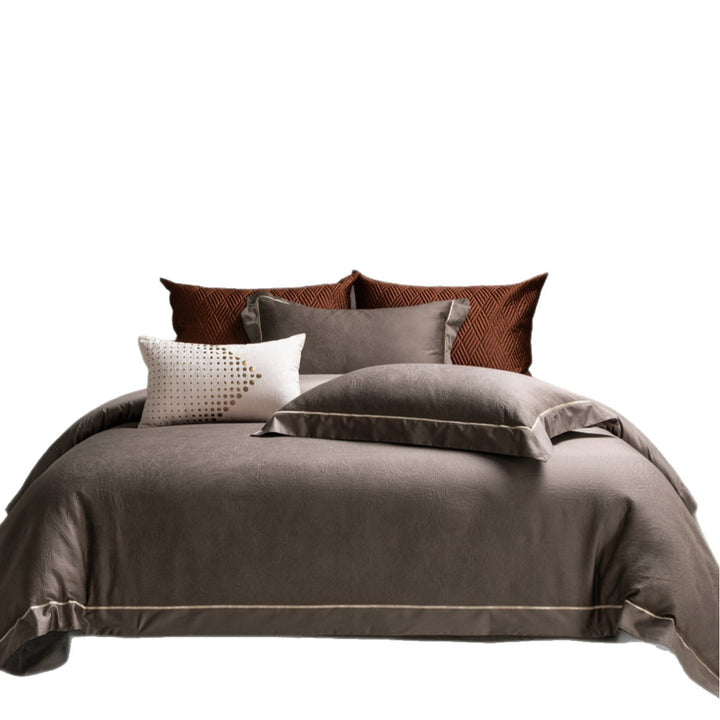 Luxus Jacquard Baumwollsatin Bettbezug Set mit Satinrand und Kissenbezügen