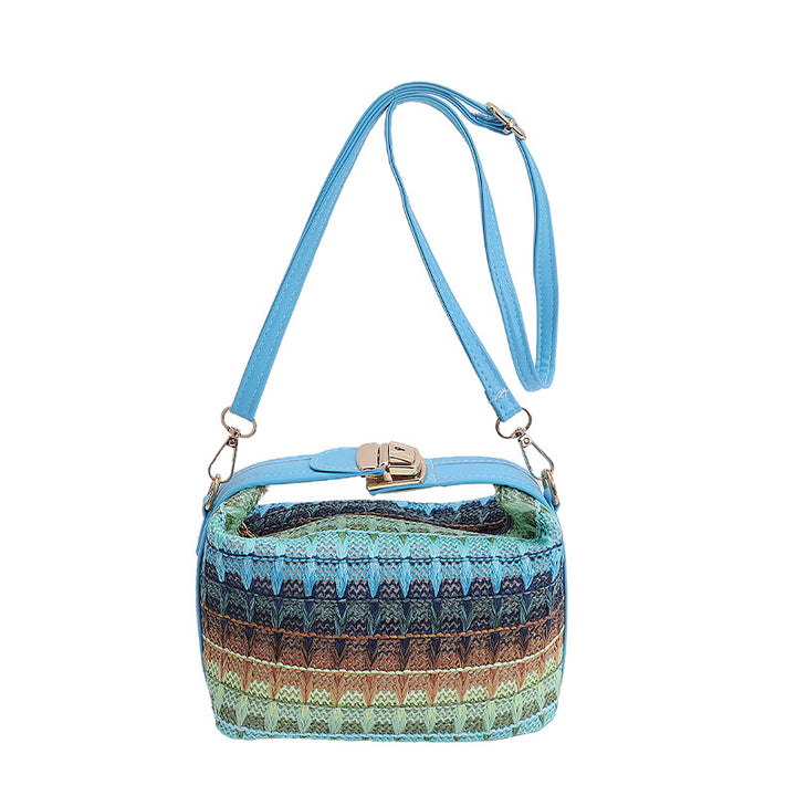 Texturierte handgewebte Mini-Crossbody-Tasche Karnz