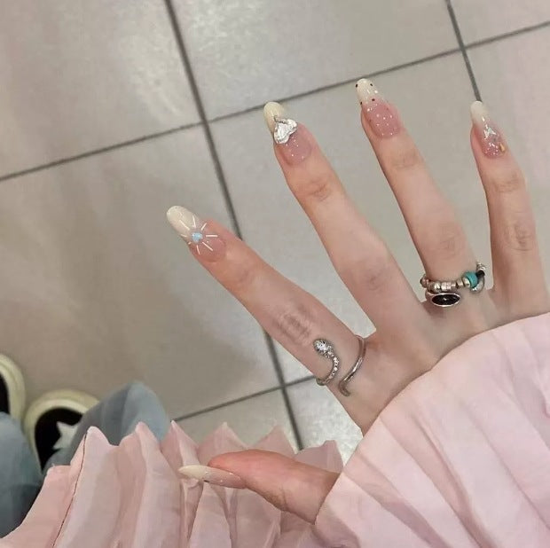 Dekorative Französische Spitze Nagelkunst Verlängerungen Karnz