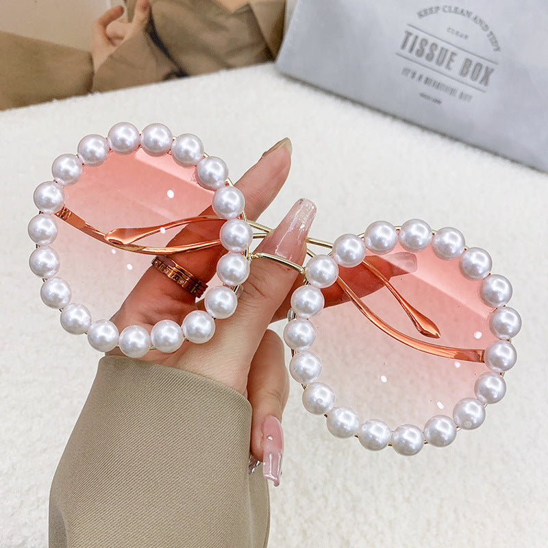 Damen elegante oversized Sonnenbrille mit stilvollem transparentem Rahmen Karnz