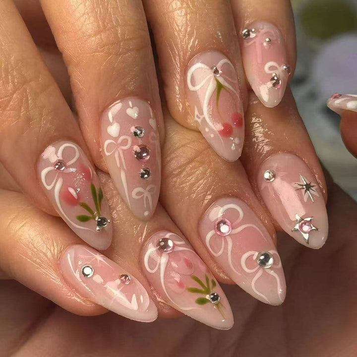 Kreative Florale Acryl-Nagelkunst