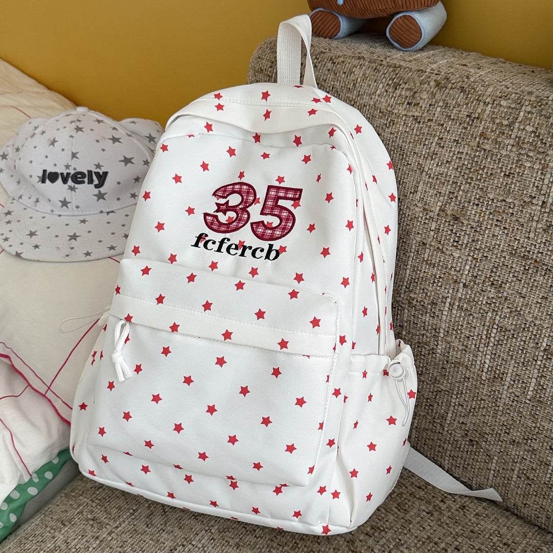 Verspielter Sternenmuster-Schulrucksack Karnz