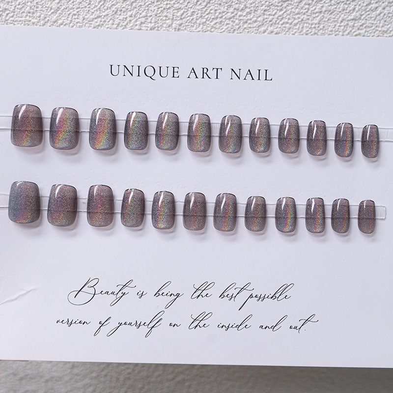 Elegante holographische Press-On Nägel